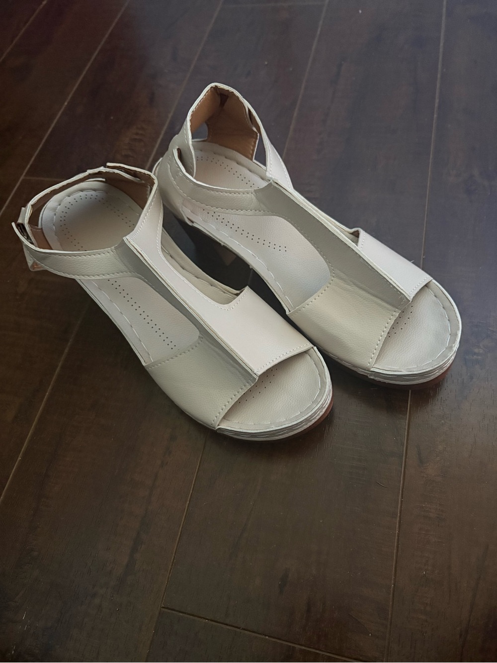 Women's White Open-Toe Comfort Sandals